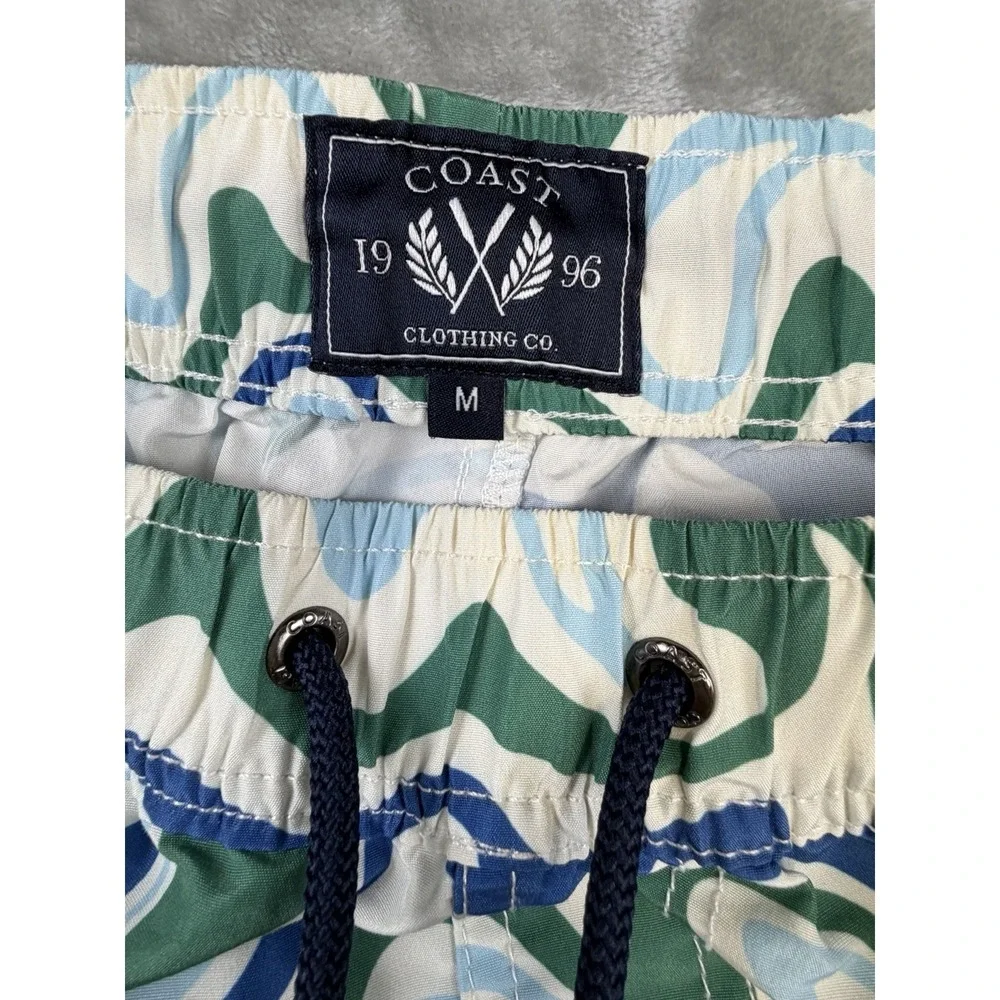 Coast Clothing Co Men's‎ Size Medium Swim Shorts Trunks Blue green white 5.5